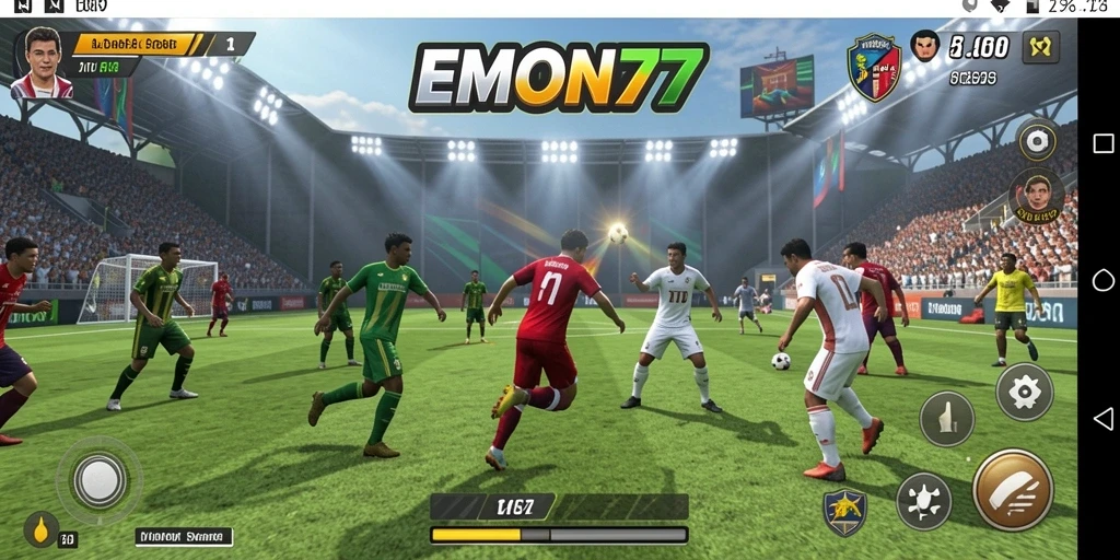 Screenshot EMON77 menampilkan pengalaman bermain olahraga yang dinamis dan seru.