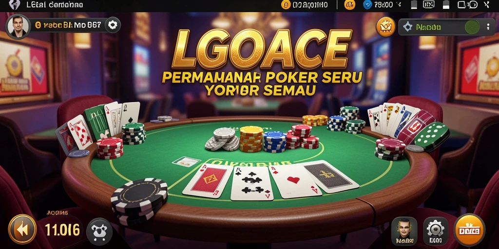 Tampilan utama gameplay poker yang mendebarkan di LGOACE.