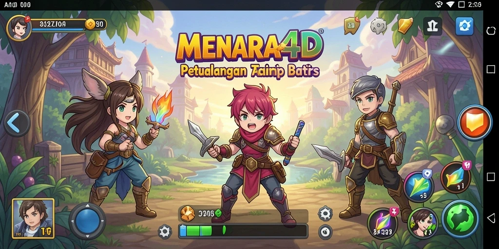 Tampilan menarik dari gameplay MENARA4D dengan karakter Anime yang menawan.