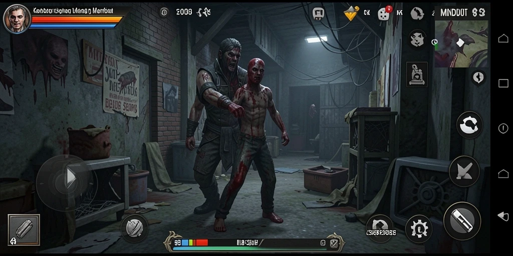 Screenshot gameplay MNDUIT menunjukkan suasana horor yang mencekam dan mendebarkan.