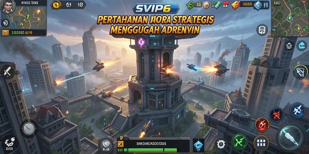 Gameplay menegangkan dalam SVIP6 Tower Defense.