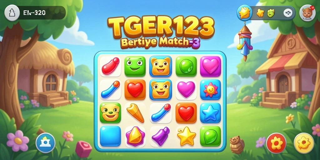 Tampilan gameplay seru dalam TGER123 yang penuh warna.
